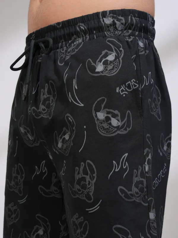 Disney By Highlander Men Black Stitch T-Shirt With Shorts Co-Ords