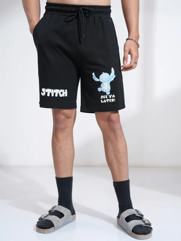 Disney By Highlander Men Blue Stitch T-Shirt With Shorts Co-Ords