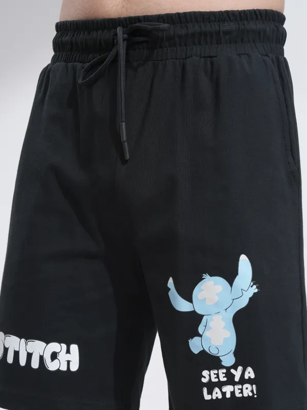 Disney By Highlander Men Blue Stitch T-Shirt With Shorts Co-Ords