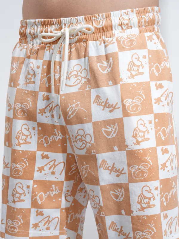 Disney By Highlander Men Rust Mickey And Friends T-Shirt With Shorts Co-Ords