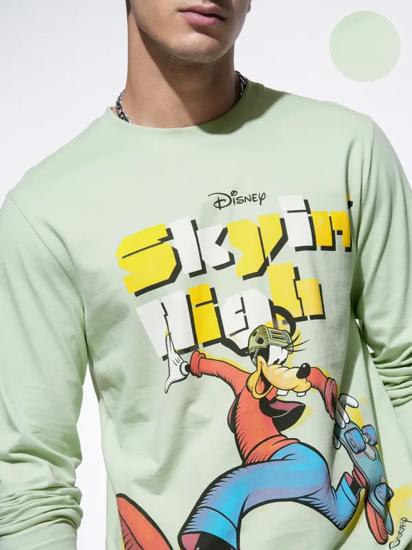 Disney By Highlander Men Green Goofy T-Shirt With Trousers Co-Ords
