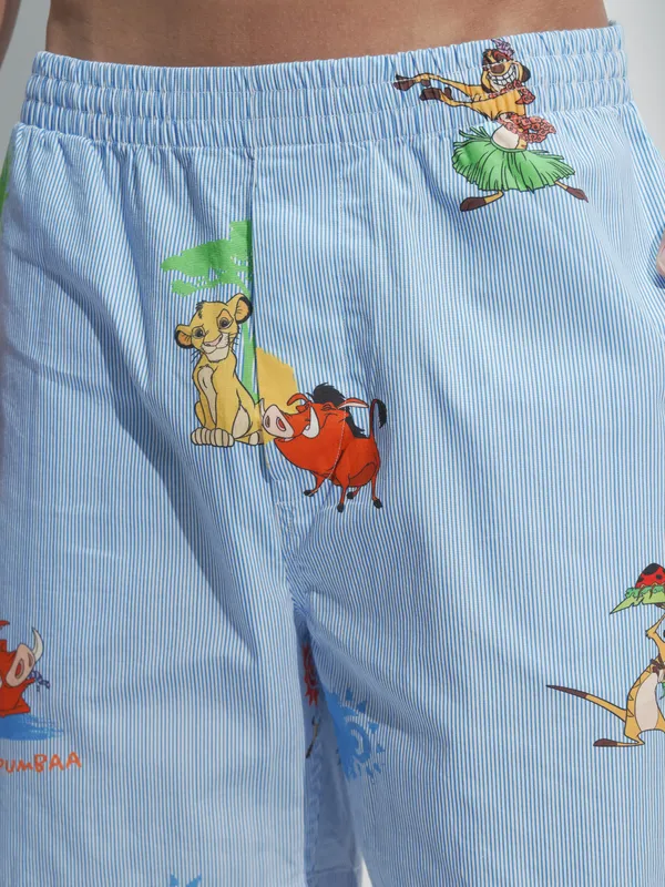 Disney By Highlander Men Blue Lion King Shirt With Shorts Co-Ords
