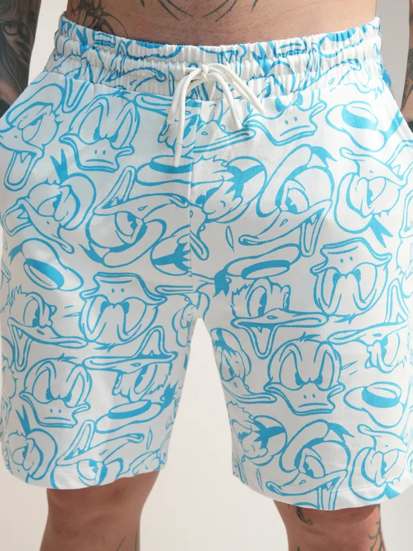 Disney By Highlander Men Turquoise Donald Duck T-Shirt With Shorts Co-Ords