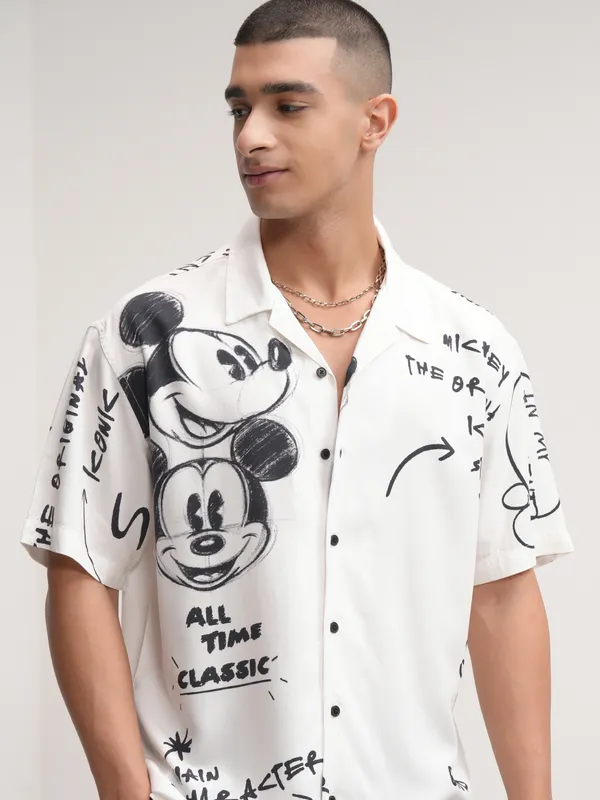 Mickey Mouse Men Relaxed Fit Casual Shirt