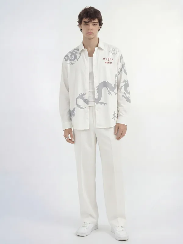 Mushu X Mulan Men Relaxed Fit Casual Shirt