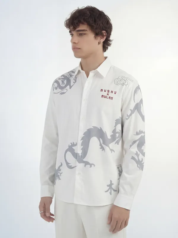Mushu X Mulan Men Relaxed Fit Casual Shirt