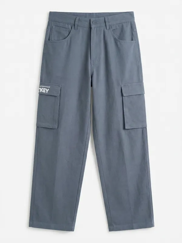 Disney By Highlander Men Blue Mickey Mouse Loose Fit Solid Cargos