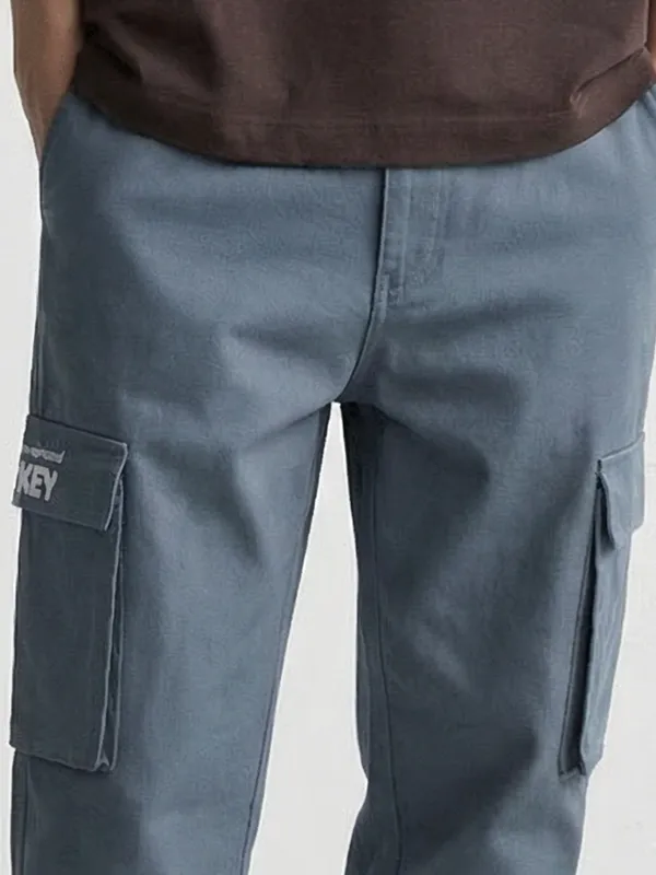 Disney By Highlander Men Blue Mickey Mouse Loose Fit Solid Cargos