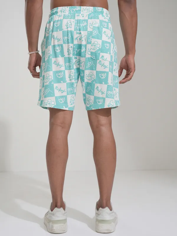 Disney By Highlander Men Blue Mickey Mouse Loose Fit Shorts