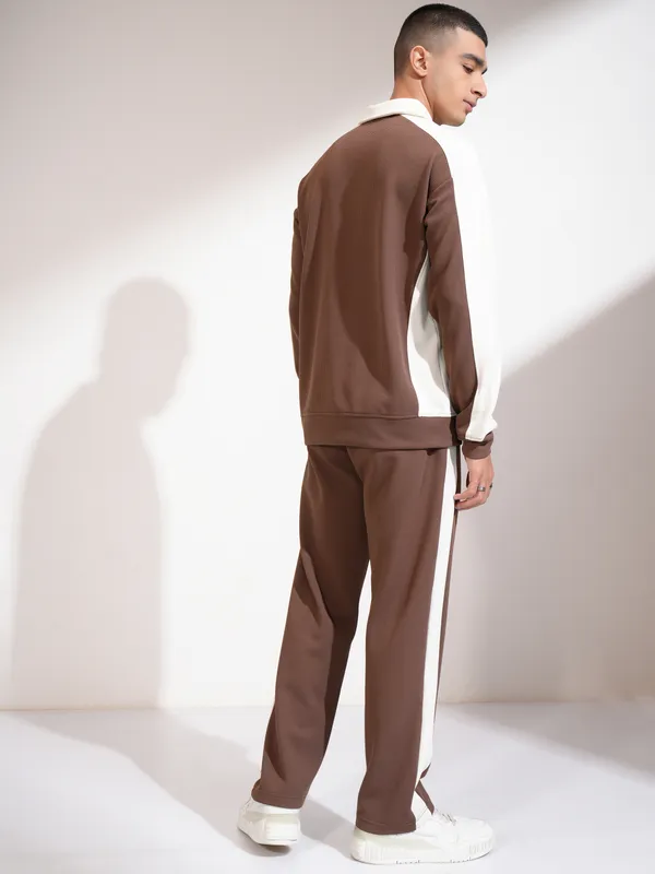 Highlander Men Brown T-Shirt With Trousers Co-Ords
