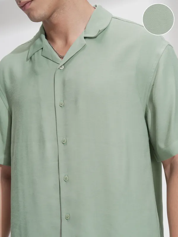 Highlander Men Green Shirt With Shorts Co-Ords