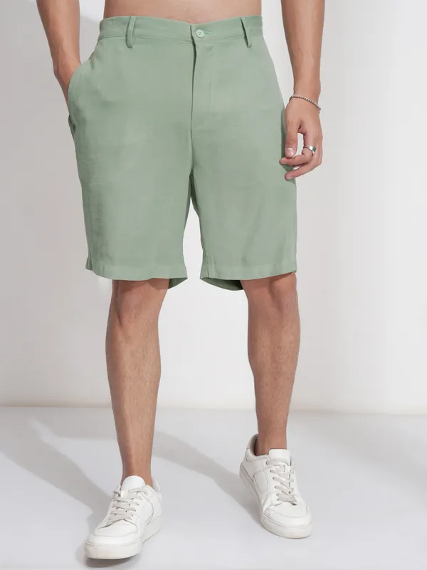 Highlander Men Green Shirt With Shorts Co-Ords