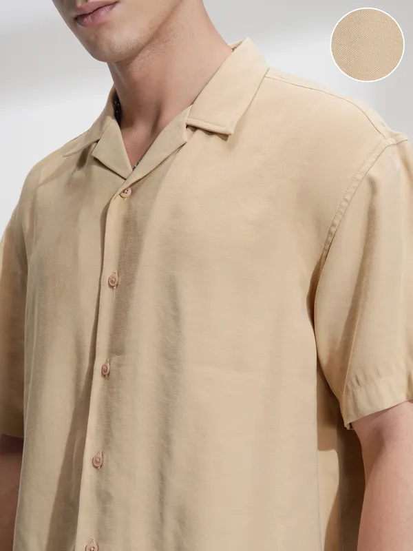 Highlander Men Khaki Shirt With Shorts Co-Ords