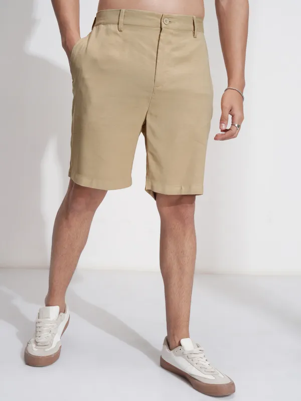 Highlander Men Khaki Shirt With Shorts Co-Ords