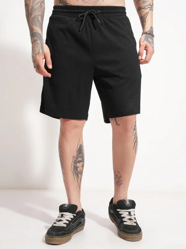 Highlander Men Black T-shirt With Shorts Co-Ords