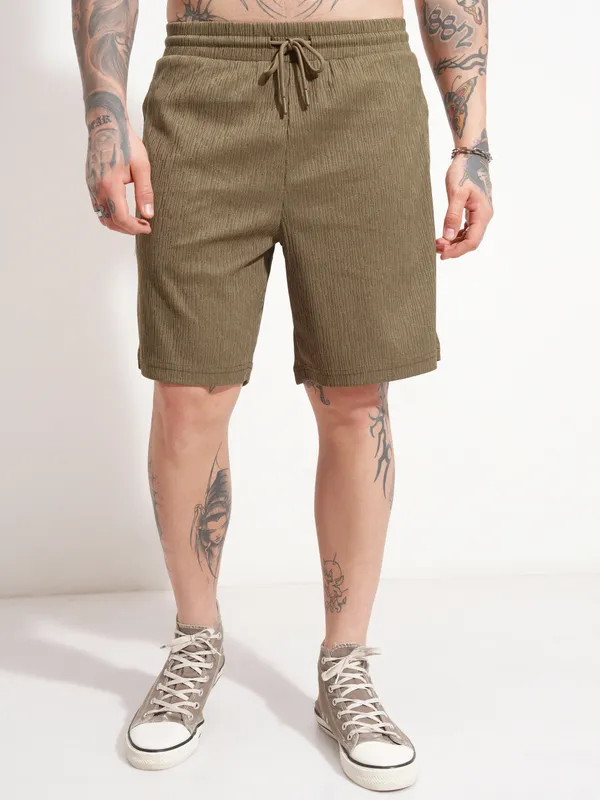 Highlander Men Brown T-shirt With Shorts Co-Ords