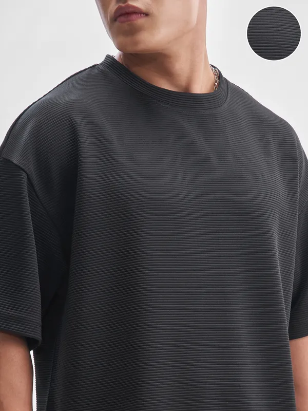 Highlander Men Black T-Shirt With Shorts Co-Ords