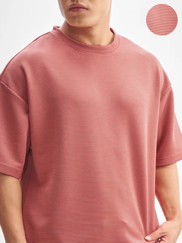 Highlander Men Peach T-shirt With Shorts Co-Ords