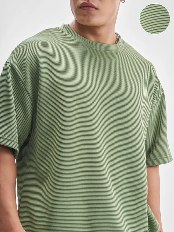 Highlander Men Olive T-Shirt With Shorts Co-Ords