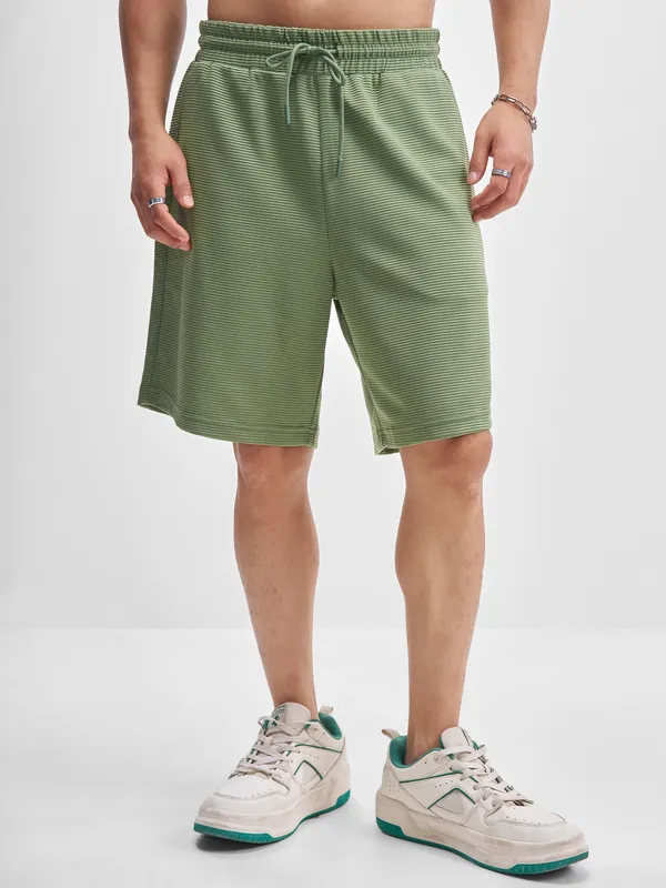 Highlander Men Olive T-Shirt With Shorts Co-Ords