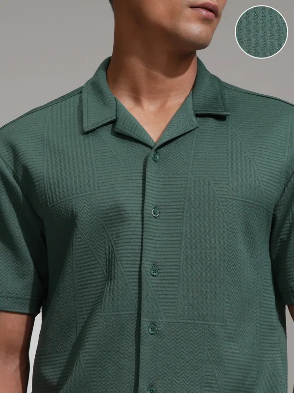 Highlander Men Teal Shirt With Shorts Co-Ords