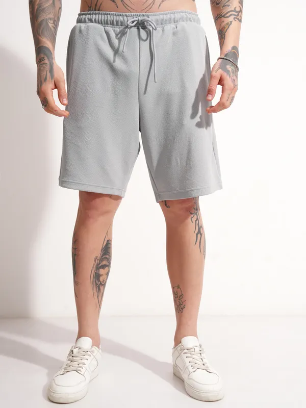 Highlander Men Grey Shirt With Shorts Co-Ords