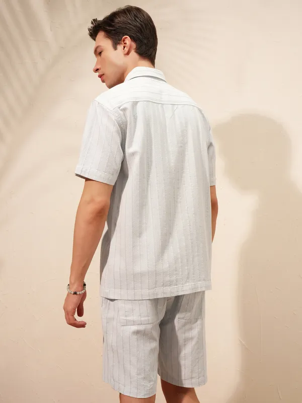 Highlander Men Grey Shirt With Shorts Co-Ords