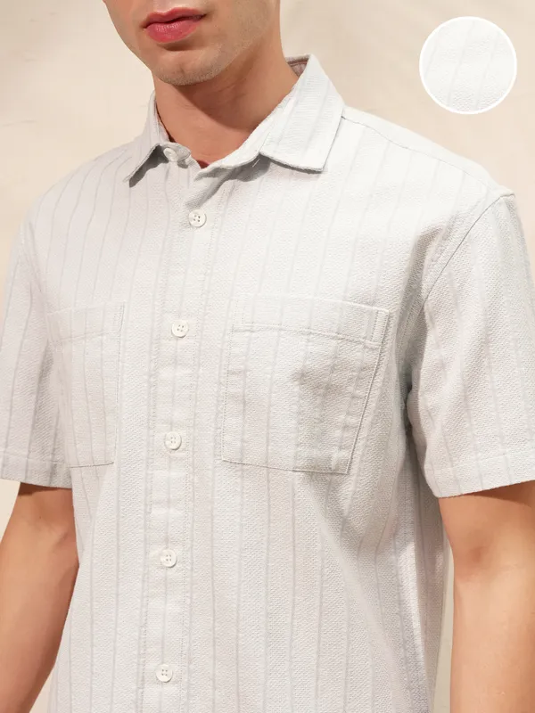 Highlander Men Grey Shirt With Shorts Co-Ords