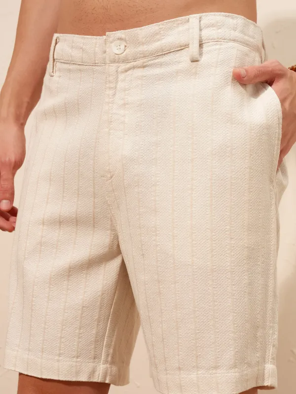 Highlander Men Beige Shirt With Shorts Co-Ords