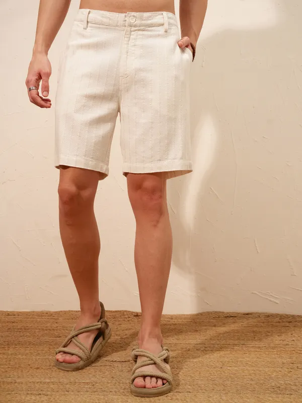 Highlander Men Beige Shirt With Shorts Co-Ords