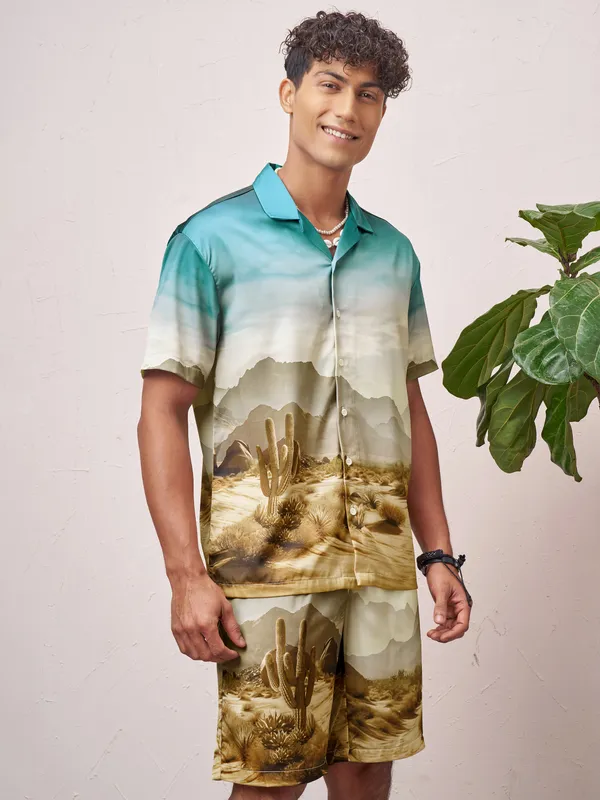 Highlander Men Multi Shirt With Shorts Co-Ords