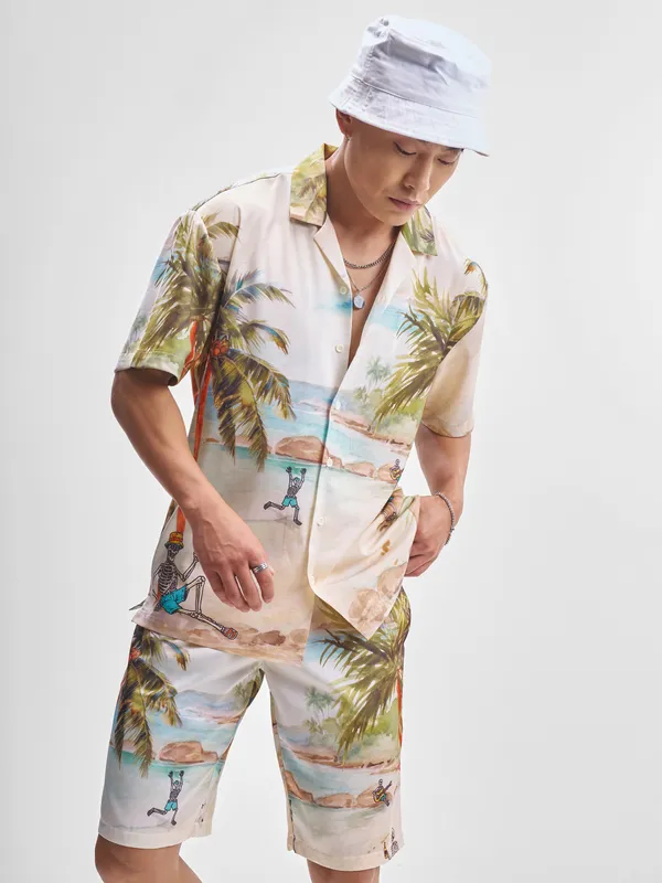 Highlander Men Multi Shirt With Shorts Co-Ords