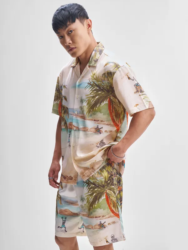 Highlander Men Multi Shirt With Shorts Co-Ords