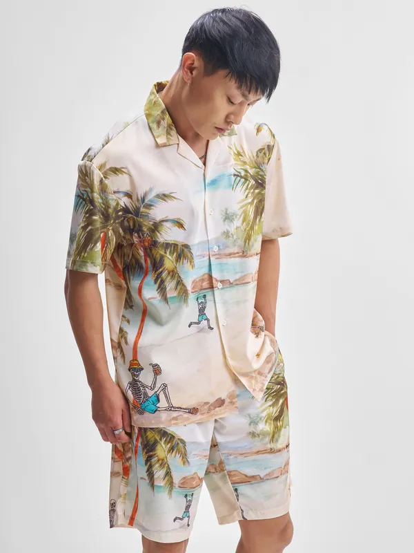 Highlander Men Multi Shirt With Shorts Co-Ords