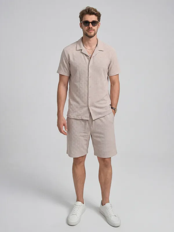 Highlander Men Lavender Shirt With Shorts Co-Ords