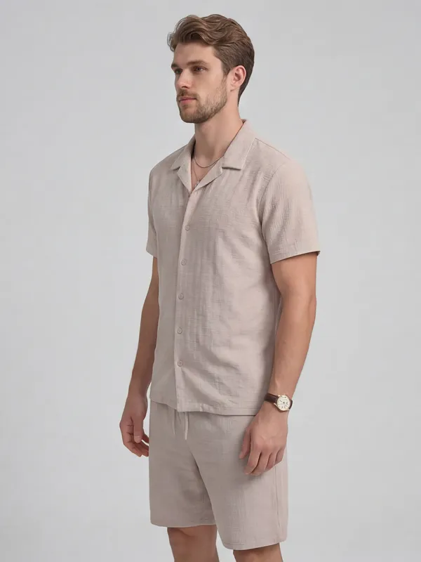 Highlander Men Lavender Shirt With Shorts Co-Ords