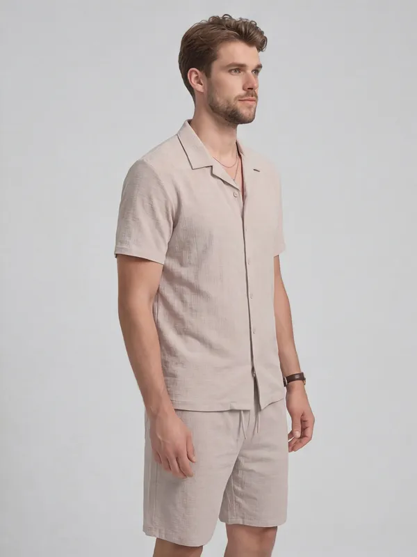 Highlander Men Lavender Shirt With Shorts Co-Ords