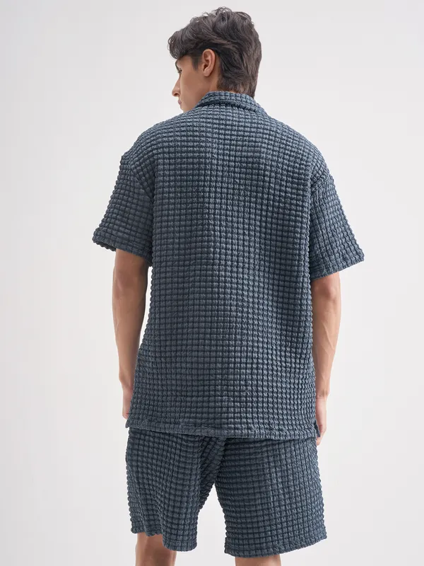 Highlander Men Blue Shirt With Shorts Co-Ords