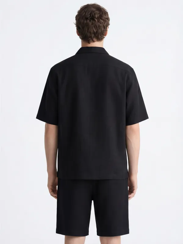 Highlander Men Black Shirt With Shorts Co-Ords