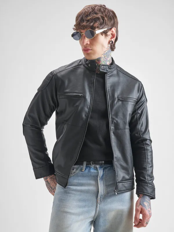 Solid Biker Jacket
