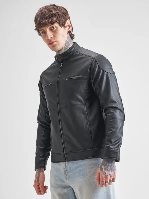 Solid Biker Jacket