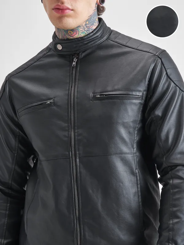 Solid Biker Jacket