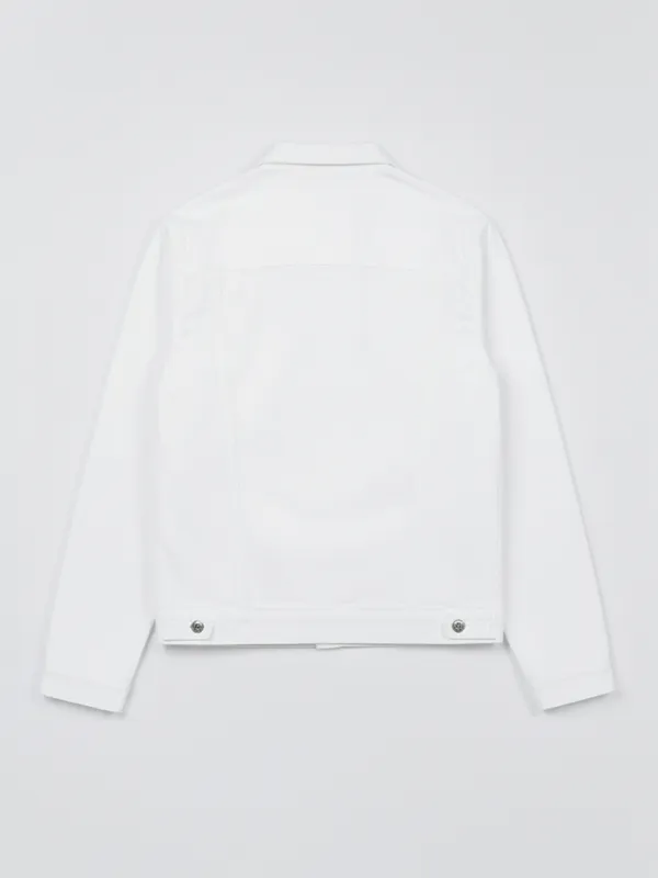 Highlander Men White Solid Denim Jacket