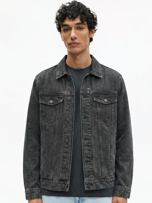 Solid Denim Jacket