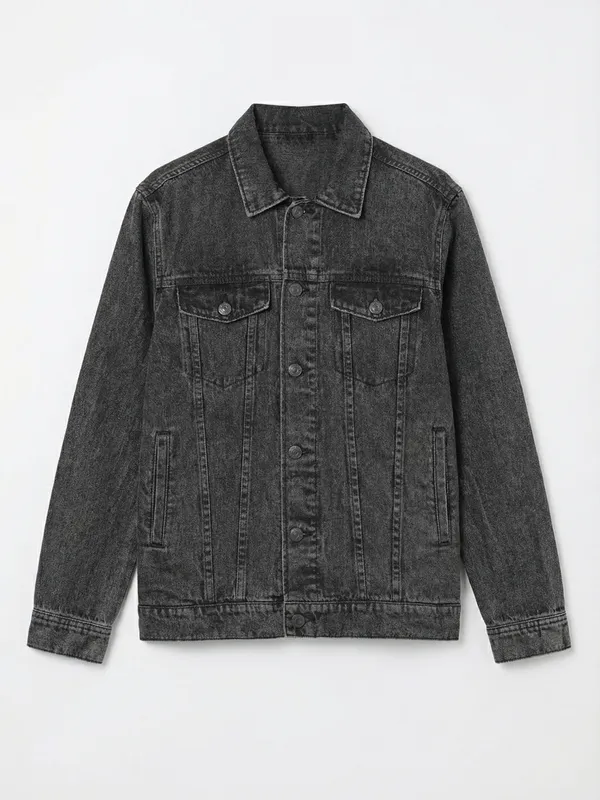 Solid Denim Jacket