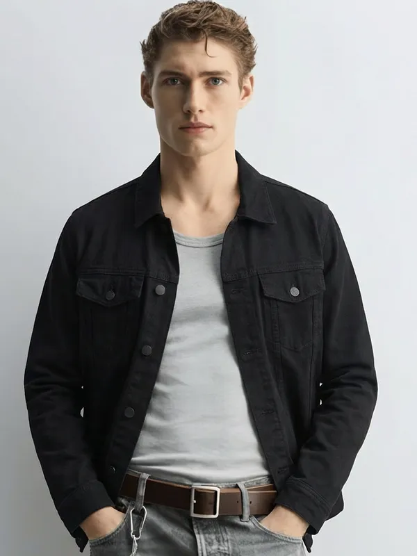 Solid Denim Jacket