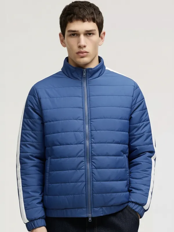 Highlander Men Blue Solid Puffer Jacket