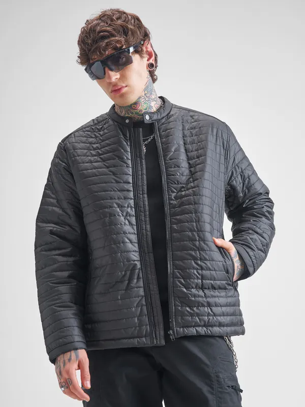 Highlander Men Black Solid Puffer Jacket