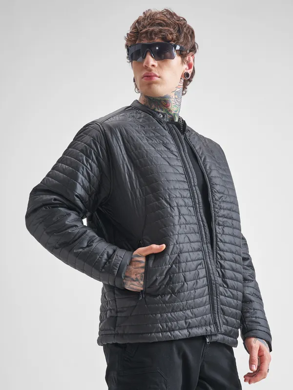 Highlander Men Black Solid Puffer Jacket