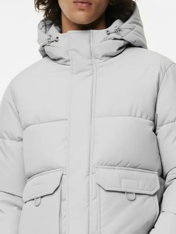 Highlander Men Grey Solid Puffer Jacket